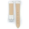 thumbnail image 3 of Hirsch Duke Leather Watch Strap - White - L - 22mm / 20mm - Shiny Silver Buckle - Alligator Embossed Calf Leather Band, 3 of 9