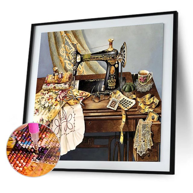 5D DIY diamante pintura máquina de coser completo redondo taladro mosaico Kit pared imagen Likrtyny decoración de arte