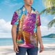 thumbnail image 3 of Balery Rainbow Melting Ice Cream Camisas hawaianas de manga corta para hombre, camisas playeras de corte holgado, camisas de vacaciones con botones,XX-Large, 3 of 7