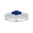 thumbnail image 4 of Angara Natural 0.3 Ct. Blue Sapphire with Blue Sapphire Vintage Inspired Ring in 14K White Gold for Women (Ring Size: 3), 4 of 10