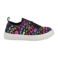 thumbnail image 2 of Nanette Lepore Girl Lace Up Muti Color Low Top Canvas Sneakers, Black Multi, Size: 9, 2 of 7
