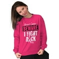 thumbnail image 3 of Beware Fight Back Breast Cancer Pink Women Plus Size Crewneck Sweatshirt Brisco Brands 4X, 3 of 5