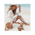 thumbnail image 2 of TSEXIEFOOFU Women's Bathing Suit Cover Up Lace Crochet Pool Swim Beach Dress, 2 of 4