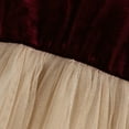 thumbnail image 5 of Little Girls Burgundy Velvet Cream Tulle Dress 3, 5 of 7