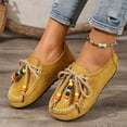 thumbnail image 5 of Miluxas Women's Classic Suede Penny Loafers Comfort Slipper Moccasins Work Loafers with Lace-Up for Daily Walking office Coffee 8.5(41), 5 of 8