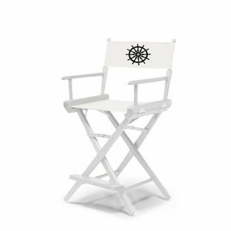 Telescope Casual World Famous Counter Height Director Chair White Telescope Casual World Famous Counter Height Director Chair White Finish With Marine And Black