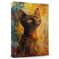 Havana Brown Cat Young Canvas Wall Art Animal Decor, Havana Brown Cat Young Canvas Prints Wild Animal Artwork for Living Room Bedroom Office 190HD506