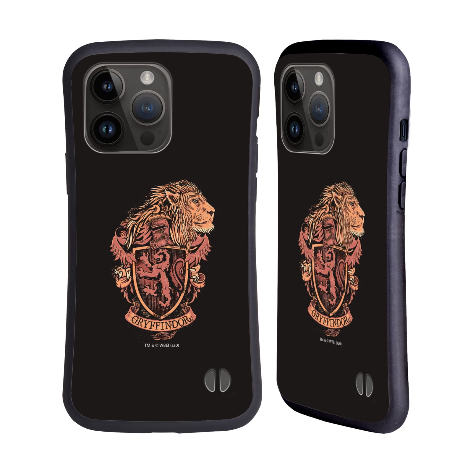 Head Case Designs Officially Licensed Harry Potter Deathly Hallows XIV Gryffindor Hybrid Case Compatible with Apple iPhone 15 Pro Max