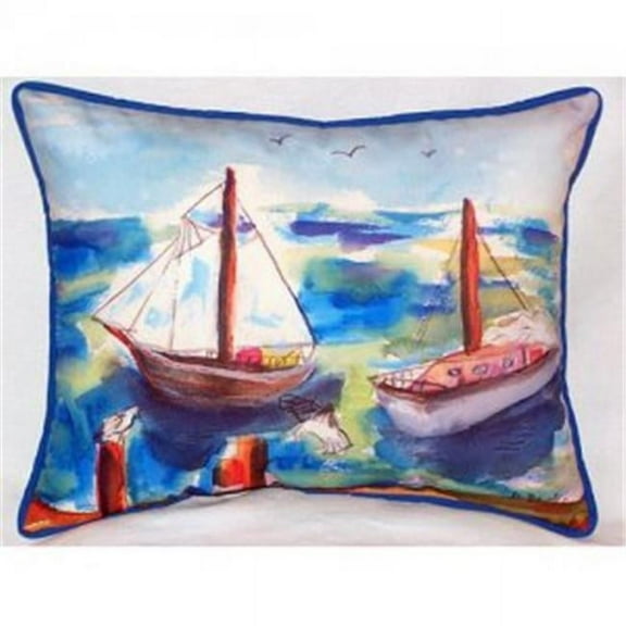 Two Sailboats Indoor & Outdoor Throw Pillow, 20 x 24 in.