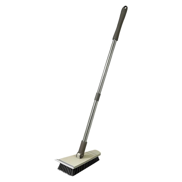 Cepillo de limpieza de suelos ajustable de mango largo, cepillo giratorio con mango extensible flexible para zonas de difícil acceso, limpiador de juntas de azulejos para múltiples superficies, ideal