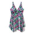 thumbnail image 5 of Swim 365 Women's Plus Size Handkerchief-Hem Twist-Front Tummy Control Two-Piece Swim Dress, 5 of 6