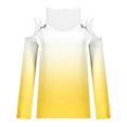 thumbnail image 4 of GigrtiJin Women's Fall Gradient Shirts Long Sleeve Cold Shoulder Scoop Neck Blouse Casual Loose Pullover Top, 4 of 5