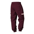 thumbnail image 5 of LMOIPLI Men's Fleece Sweatpants Casual Loose Fit Cargo Pants Elastic Waist Lounge Pants Tapered Joggers with Pockets Wine XL, 5 of 9