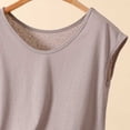 thumbnail image 5 of Women's V Neck Cap Sleeve Loose Fit Top Lightweight Breathable Stretch Basic Layering Shirt Comfy Sleepwear Pajama Blouse L-4XL Gray, 5 of 6