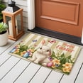 thumbnail image 5 of Rectangle Area Rug 2x3ft, Spring Rabbit Pastoral Flower Non-Shedding Washable Area Rug, Easter Bunny Butterfly Stripe Non Slip Low-Profile Rugs for Living Room, Bedroom Dining Room, 5 of 9
