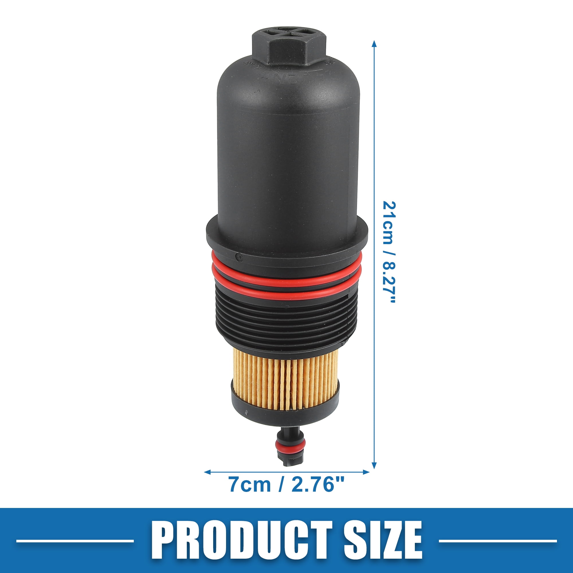 Unique Bargains Engine Oil Filter Housing Cover Cap FT4Z-6A832-C for Ford Edge 2.7L 2015-2021 Plastic Black