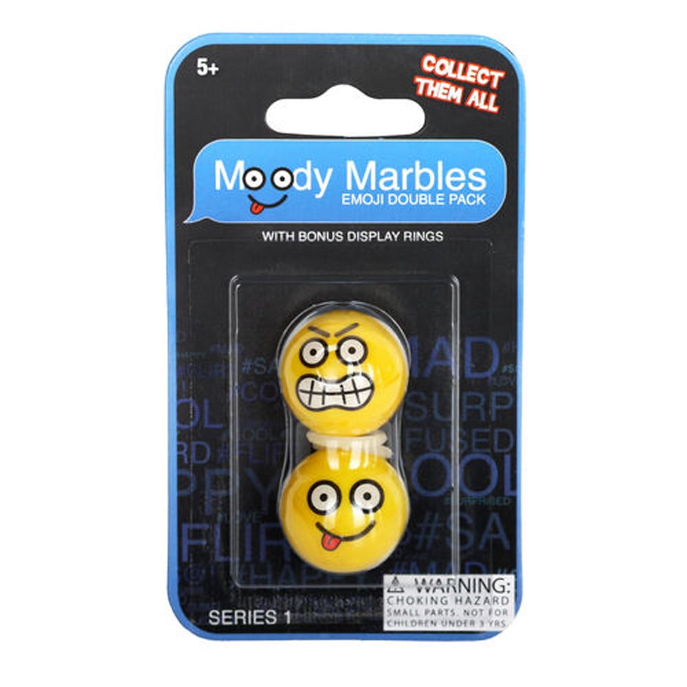 Mega Marbles Moody Marbles Emoji Shooter Double Pack (1'') (Angry/Silly