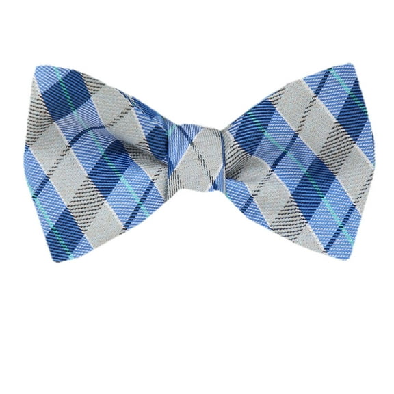Men's Blue Silk Self Tie Bowtie Tie Yourself Bow Ties