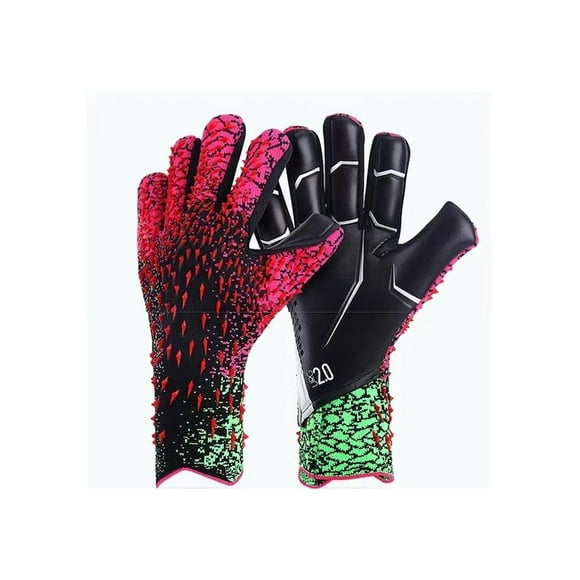 Falcon Match Pro Goalkeeper Gloves: Professional Anti-Slip Grip, Breathable Design for Adults & Kids, Size 6, Vibrant Red-Green Color – Ideal for Intense Football Matches with Superior Control and