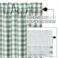 thumbnail image 3 of VHC Brands Annie Buffalo Check Farmhouse 84"x40" Panel Pair Green Rod Pocket Cotton Tie Back(s) Window Curtains, 3 of 7