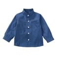 thumbnail image 2 of Kiijoy Toddler Boys Solid Long Sleeve Shirt Casual Neck Button Down Pocket Shirt, 2 of 5