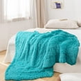 thumbnail image 6 of Homore Fashional Shaggy Faux Fur Throw Blanket for Kids and Adult, 60" x 80" , Blue, 6 of 7