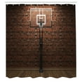 thumbnail image 3 of Ambesonne Brown Shower Curtain, Basketball Field Sports, 69"Wx70"L, Brown, 3 of 5