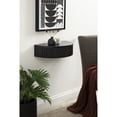 thumbnail image 3 of Kate and Laurel Reid Ribbed Wooden Floating Side Table, 20 x 11 x 6, Black, Modern Wood Floating Nightstand with Storage Drawer for Apartment or Dorm Room Decor, 3 of 10