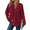 Wine-Red, variant on Fantaslook Hoodies for Women Waffle Knit Sweatshirts Drawstring Long Sleeve Tops Button V Neck Pullover