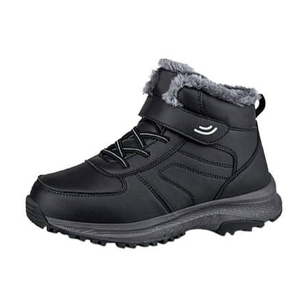 Fauean Womens Sneakers Winter Comfortable Warm Casual Shoes Thickened Outdoor Snow Boots Grey Size 40