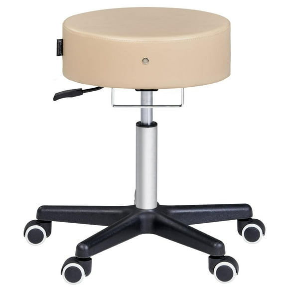Taburete Rodante Master Massage Deluxe Crema Asiento Más Grande Ruedas Mejoradas