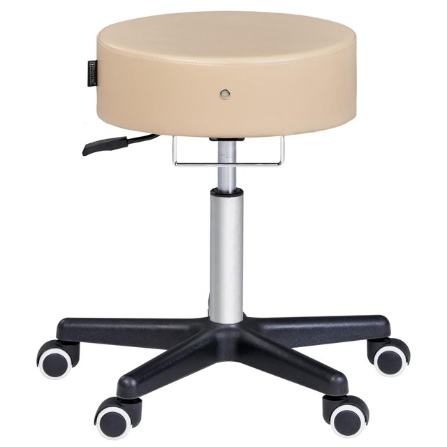 Taburete Rodante Master Massage Deluxe Crema Asiento Más Grande Ruedas Mejoradas