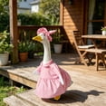 thumbnail image 6 of Summer Porch Goose Outfit,23" Summer Dress Hat Matching Set,Removable Decorative Attire for Front Door,Patio,Garden Yard Ornament Dressing,Pink, 6 of 6