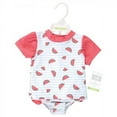 thumbnail image 2 of Hudson Baby Infant and Toddler Girl Swim Rashguard Set, Watermelon, 2 Toddler, 2 of 4