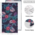 thumbnail image 2 of Tropical Flowers Leaves Hand Towels for Bathroom, Summer Colorful Floral Kitchen Towel 2 PCS Ultra Soft and Highly Absorbent Decorative Fingertip Face Bath Towels for Spa & Hotel, 28.3"x 14.4", 2 of 5