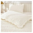 thumbnail image 5 of 3-Piece 100% Cotton Oversized Bedspread Lightweight Quilt Coverlet Embroidery Farmhouse Bedding Set T0 (Soft White, King (118"x106")), 5 of 7