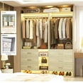 thumbnail image 5 of Homieasy 53.2'' Closet System with Wooden Drawers and Hanging Rods (Set of 2), White Oak, 5 of 6