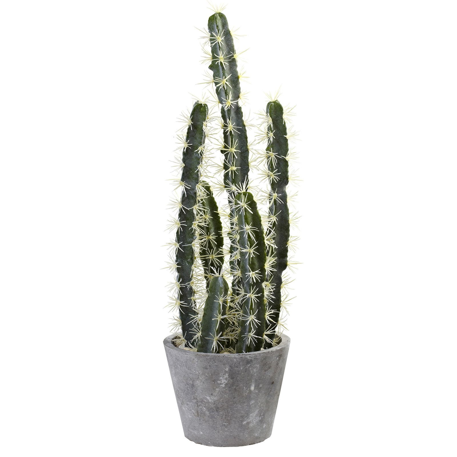 Nearly Natural Decorative Garden Cactus Silk Plant with Cement Planter
