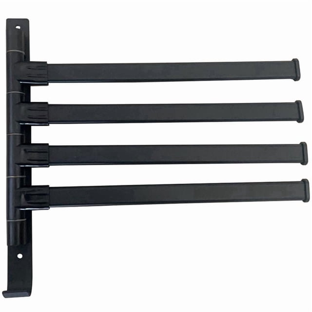 Toallero Giratorio, Negro Montado en la Pared con Colgador de Toallas 4 , Inoxidable para BañO RotacióN 180°