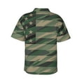 thumbnail image 3 of Picia Jungle Green Camo USA Flag Gentle Cotton Regular Fit Short Sleeve Casual Hawaiian Shirt for Men-X-Large, 3 of 9