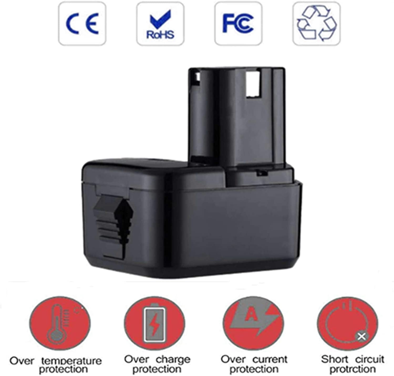ADVTRONICS 12V 3.5Ah Ni-MH Ersatzakku Für Hitachi – Kompatibel Mit EB1212S, EB1214L Uvm.