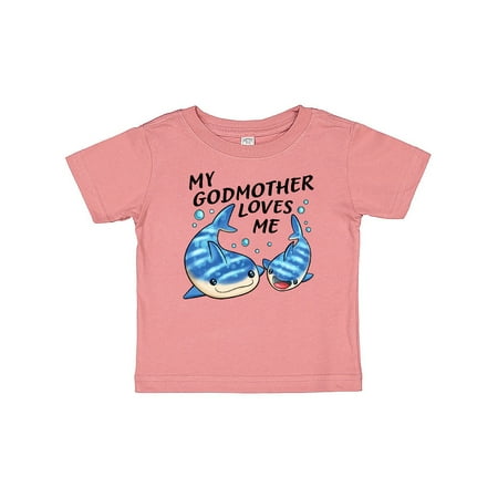 

Inktastic My Godmother Loves Me- whale shark Gift Baby Boy or Baby Girl T-Shirt