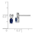thumbnail image 4 of 925 Sterling Silver Post Polished back Created Sapphire Earrings 10x4mm Wide -  Jewelry Gift for Mom, 4 of 4