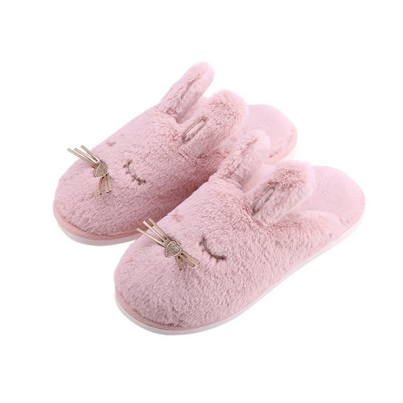 Jinsinto Bunny Slippers for Women Fuzzy Cute Animal Memory Foam Indoor House Slippers Easter Thanksgiving Christmas Slippers Gifts Size:8-9 Pink