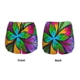 thumbnail image 3 of Rateoe Multicolored Beautiful Flower Printed 2 in 1 Women's Workout Shorts for Athletic Gym Running Shorts with Phone Pockets-Medium, 3 of 7
