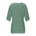 thumbnail image 5 of BoLi Sweaters for Women Solid Color Round Neck Pullover Half Sleeve Loose Casual,Sizes S-5XL, 5 of 6