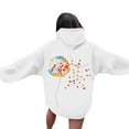 thumbnail image 5 of Fmbrln Womens Trendy Floral Print Hoodie Fall Long Sleeve Hooded Sweatshirts Casual Loose Comfy Pullover Hoodies with Pockets White L, 5 of 5
