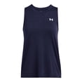 thumbnail image 2 of Camiseta sin mangas Under Armour Tech Twist para mujer, color azul marino/blanco, 2 of 3
