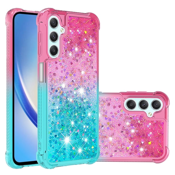 Funda para Samsung Galaxy A24 Transparente con Brillos Carcasa Protectora Antigolpes con Glitter Brillante