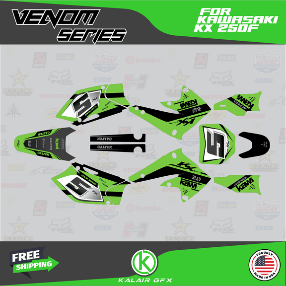 Kalair GFX Graphics Kit for Kawasaki KX250F (2004-2005) Venom Series